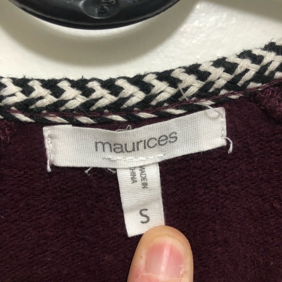 Maurice’s Maroon Sweatshirt Top SM - Picture 5 of 7